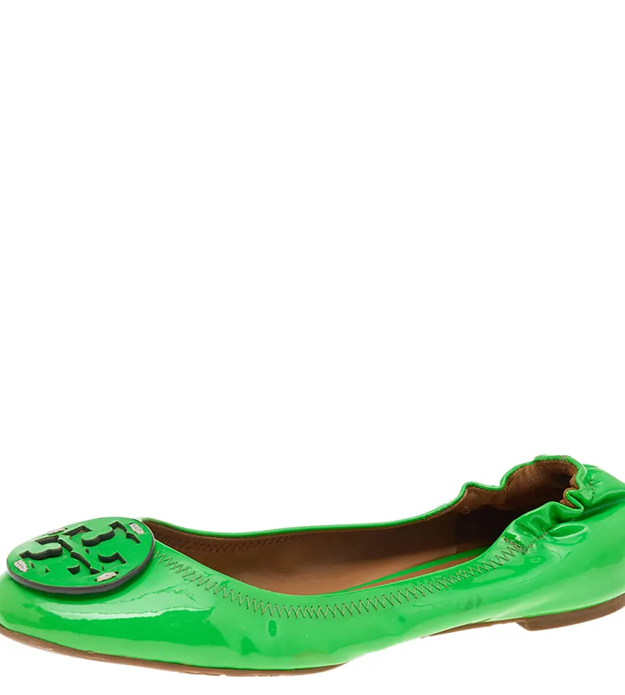 Tory Burch Green Patent Leather Ballet Flats Size 37