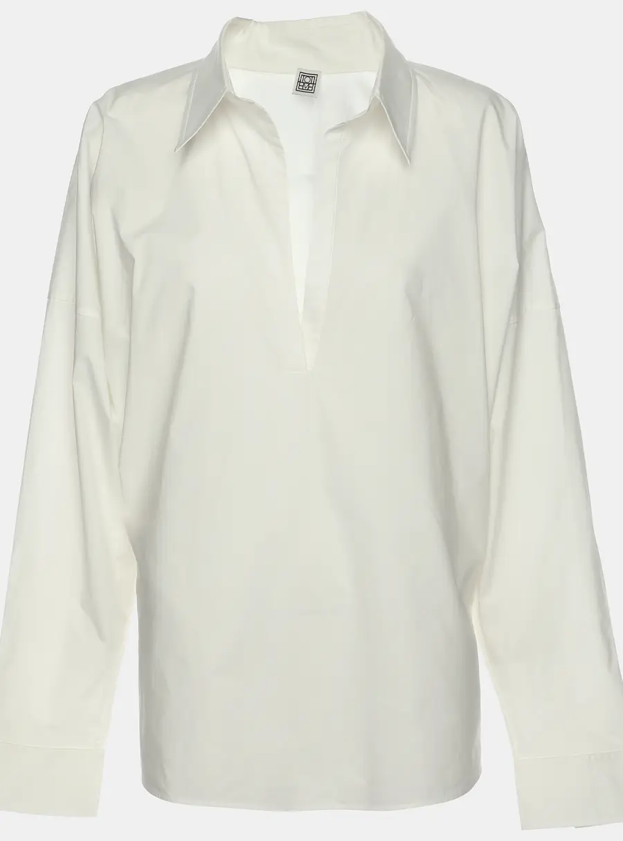 Toteme White Cotton Poplin Shirt L
