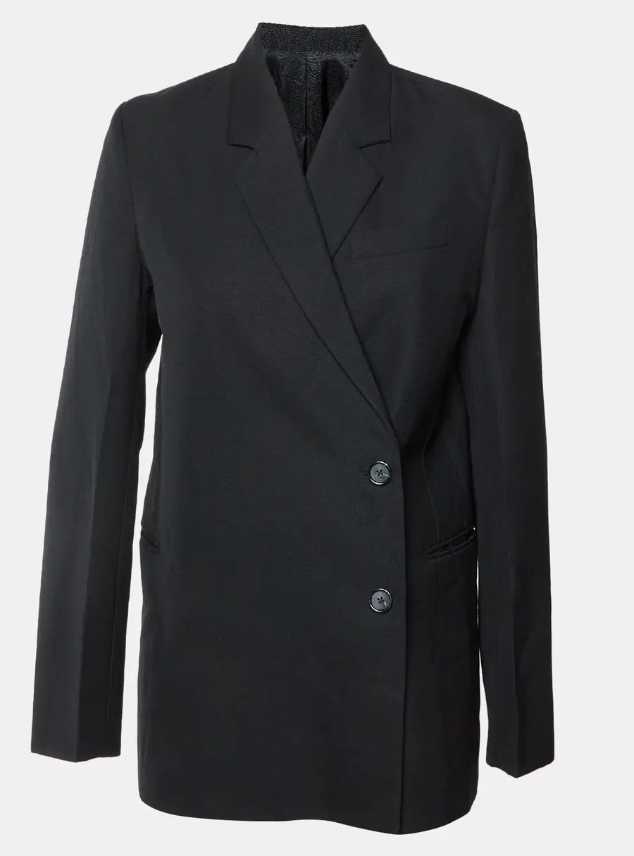 Toteme Black Wool Blend Double Breasted Blazer M