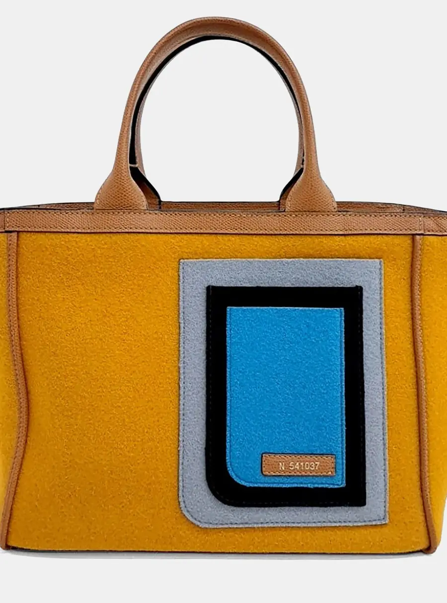 Valextra Fabric Multicolor Felt Tote Bag