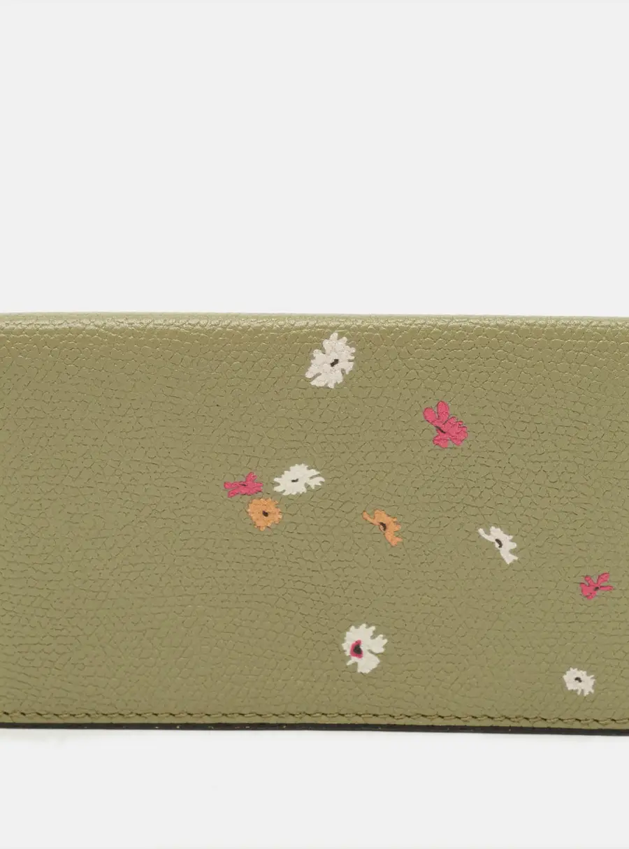 Valextra Onda Green Leather Card Holder