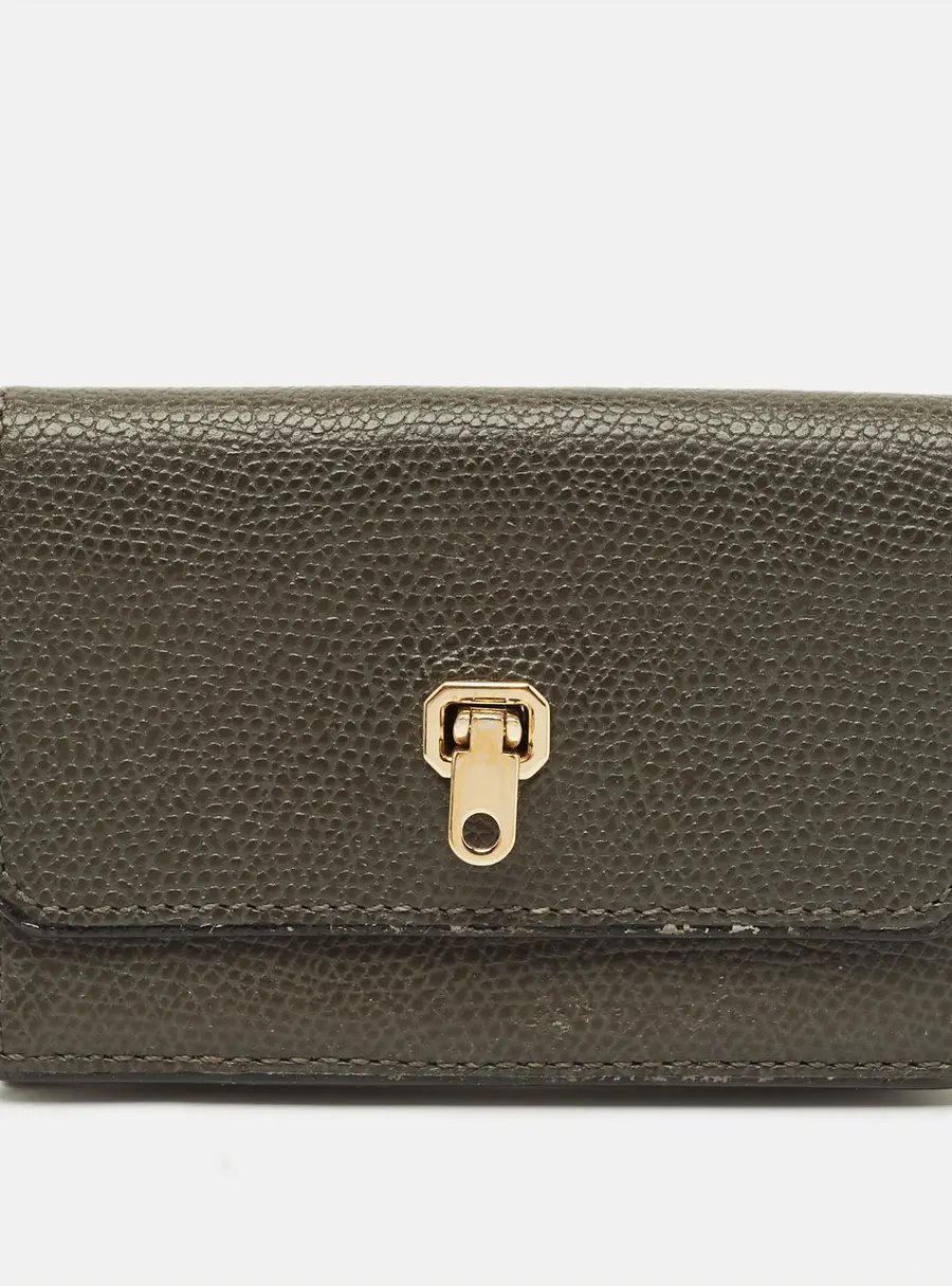Valextra Brera Grey Leather Card Holder