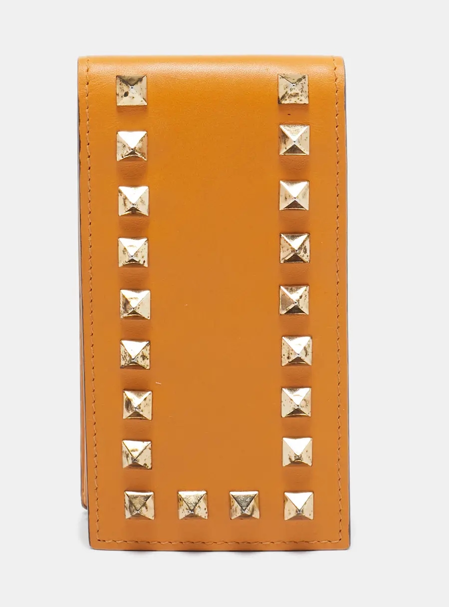 Valentino Mustard Leather Rockstud iPhone Flip Case