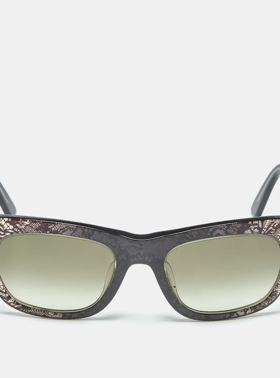 Valentino Black/Grey Gradient V611S Lace Print Square Sunglasses
