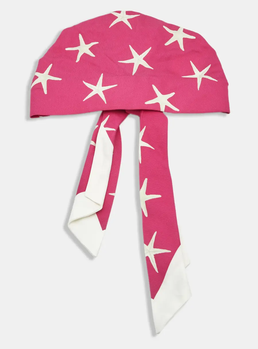Valentino Pink Starfish Print Cotton Blend Escape Headband