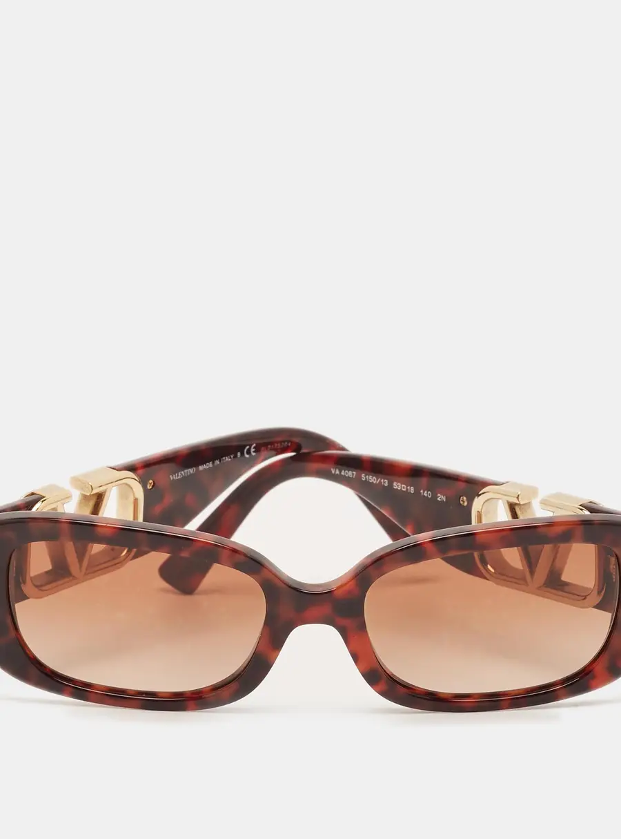 Valentino Tortoise Brown Gradient VA 4067 VLogo Rectangle Sunglasses