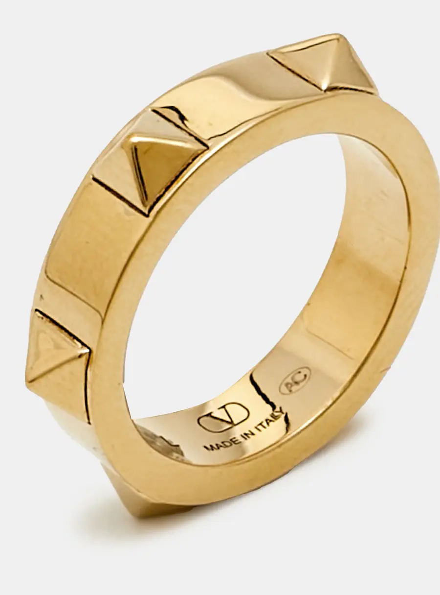Valentino Rockstud Gold Tone Ring Size 55