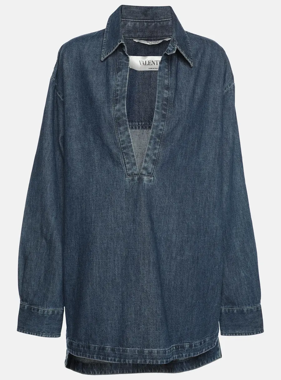 Valentino Blue Denim Long Sleeve Shirt L