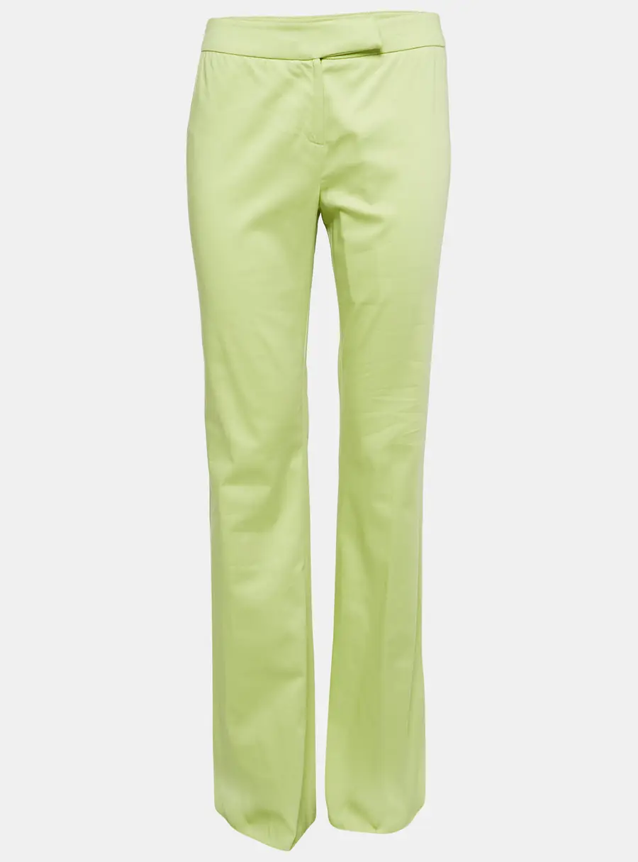 Valentino Green Cotton Straight Leg Trousers S