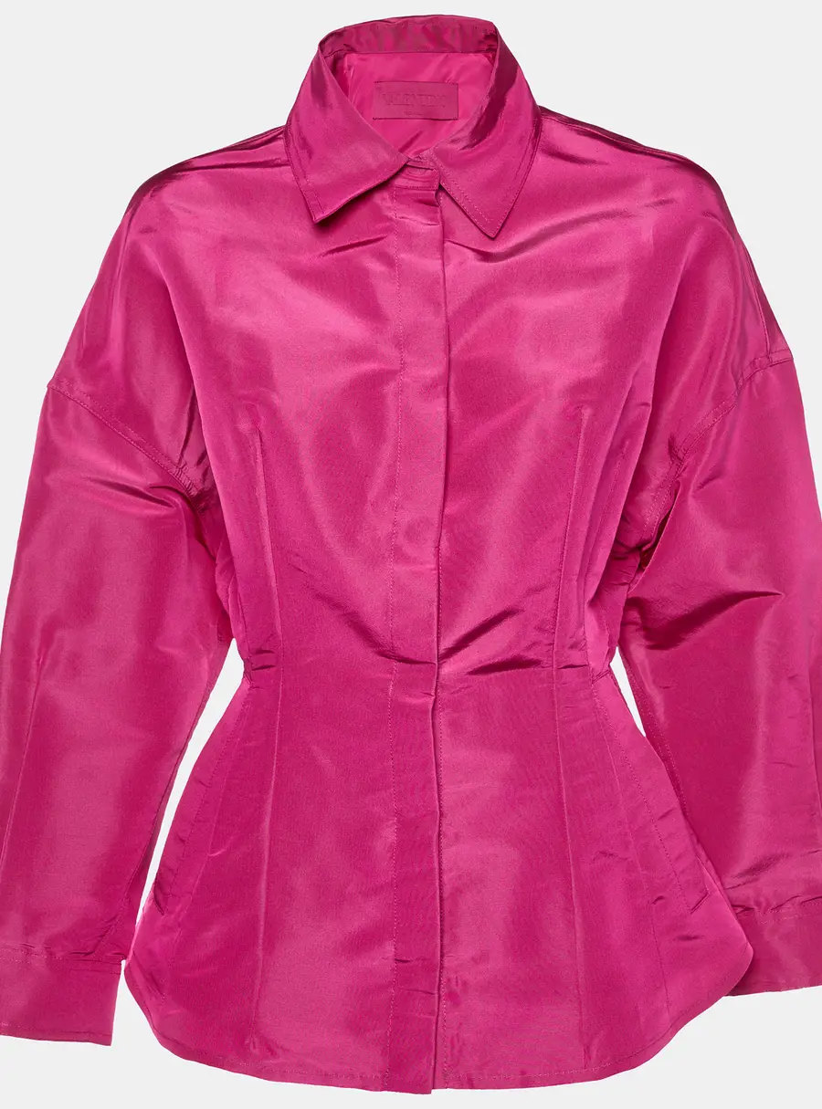 Valentino Pink Taffeta Corset Style Shirt XS
