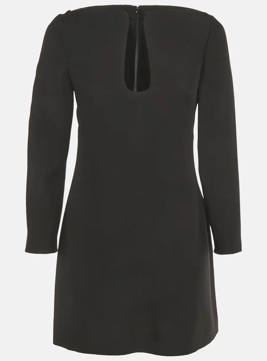 Valentino Black Crepe Keyhole Neck Detail Mini Dress S