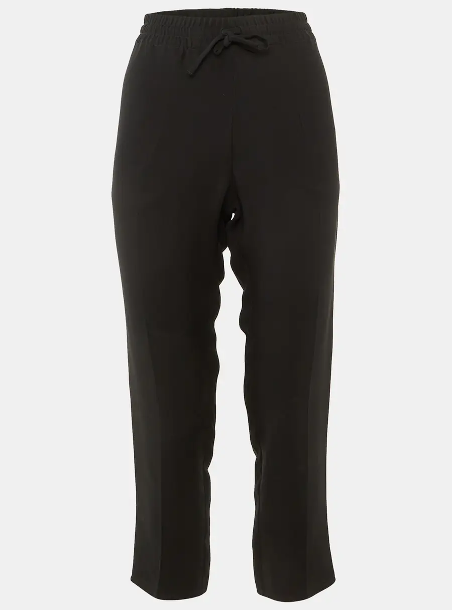 Valentino Black Silk Drawstring Trousers S