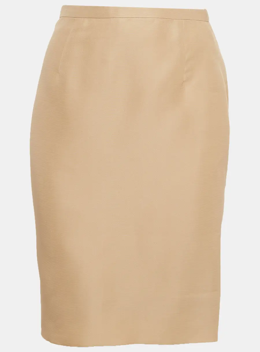 Valentino Beige Silk Pencil Skirt M