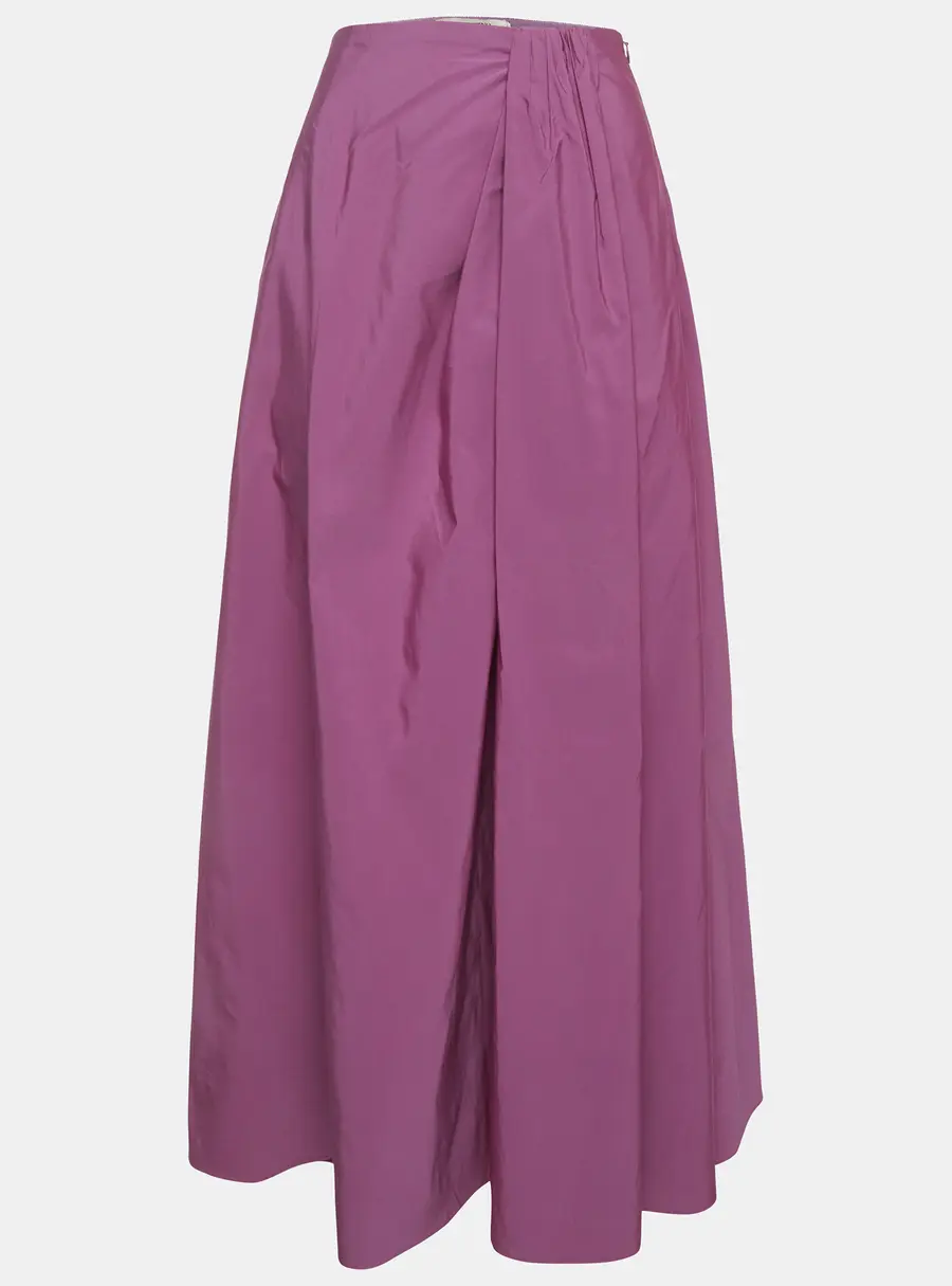 Valentino Purple Cotton Blend Flared Maxi Skirt XS