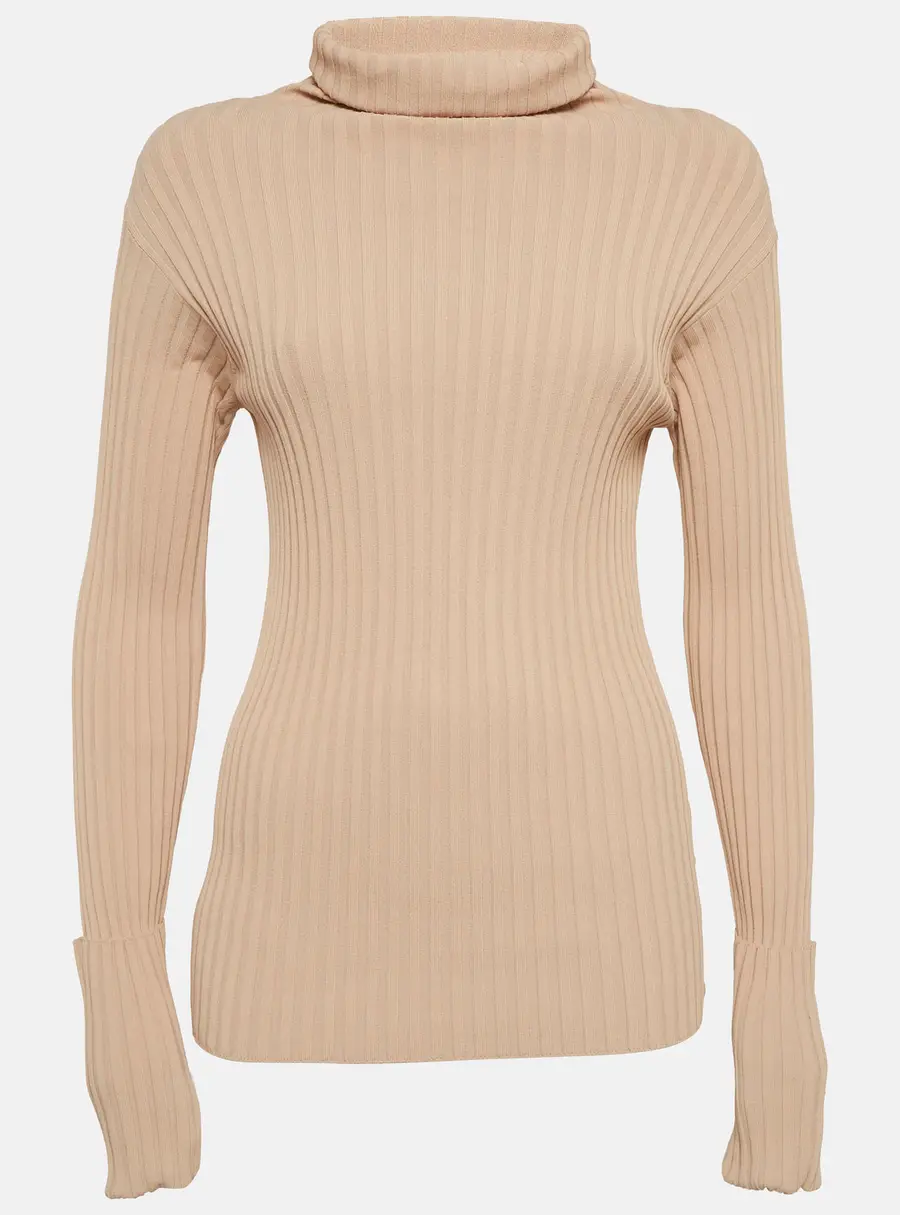 Valentino Beige Knitted Turtleneck Knitwear M