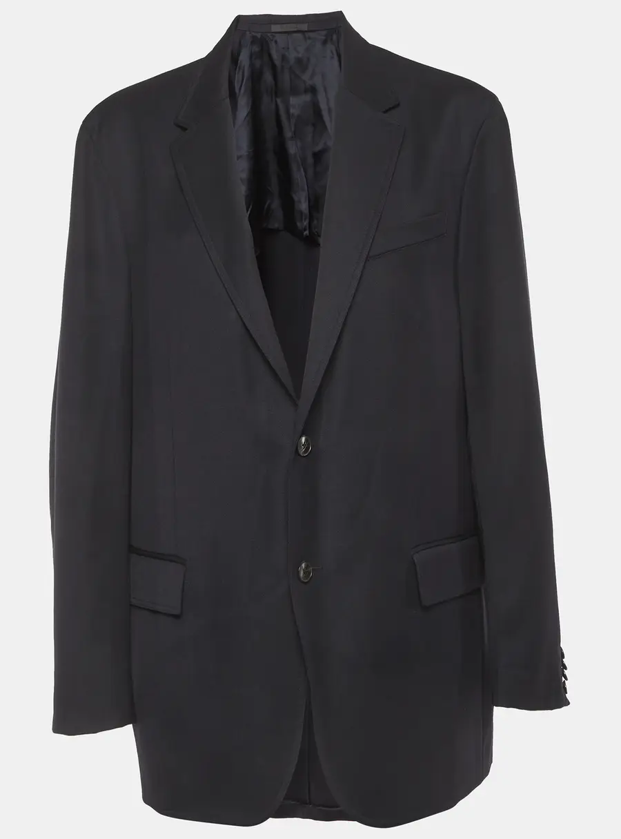 Valentino Blue Gabardine Single Breasted Blazer L