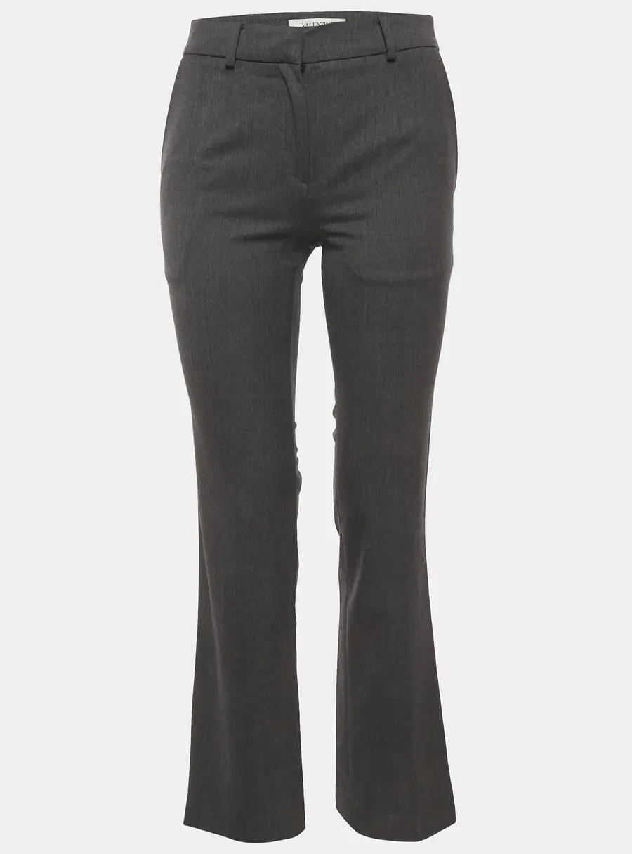 Valentino Grey Wool Blend Straight Fit Trousers S