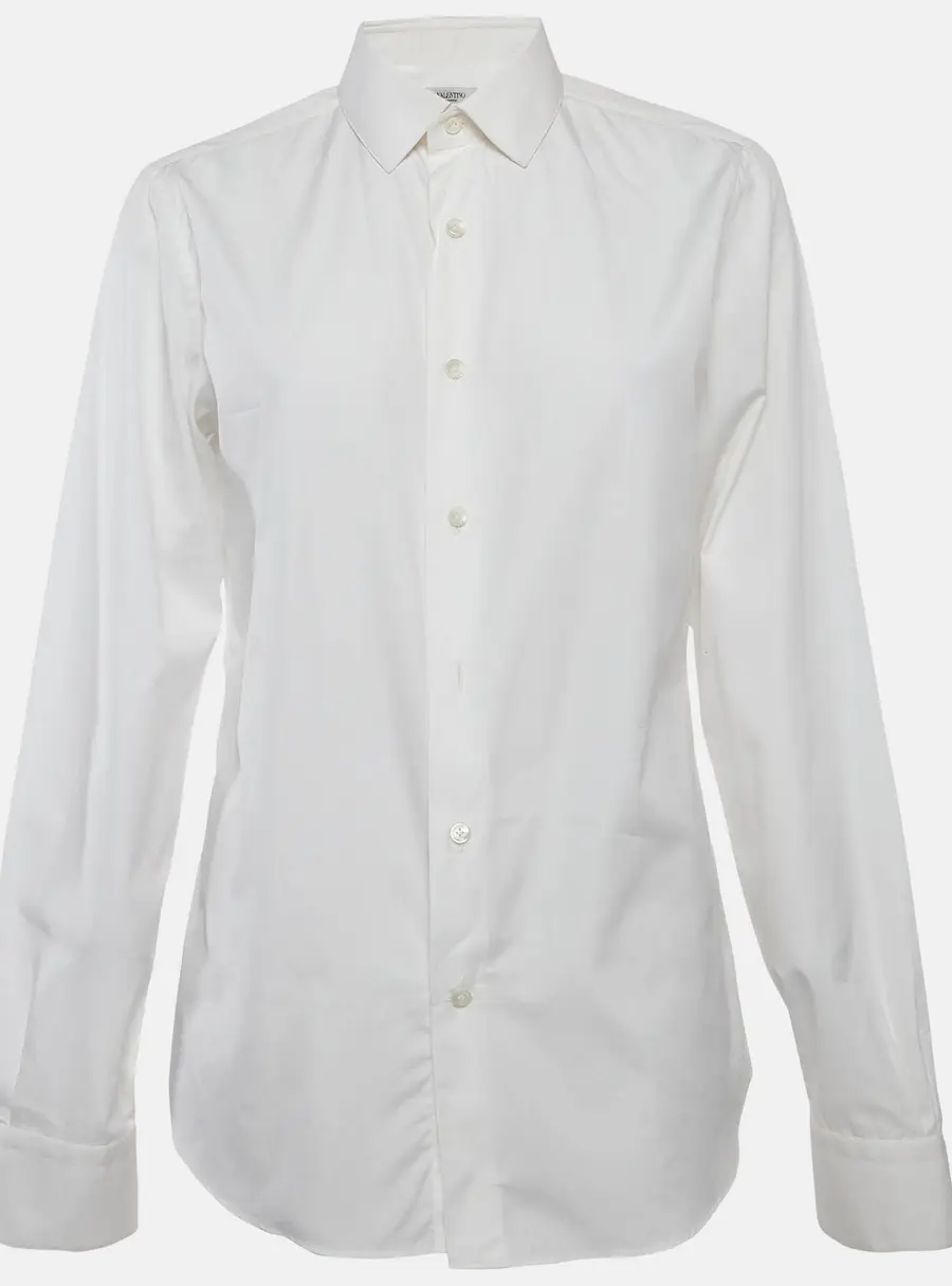 Valentino White Cotton Button Up Shirt S