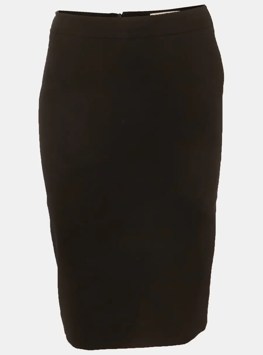 Valentino Black Wool Zip Up Pencil Skirt S