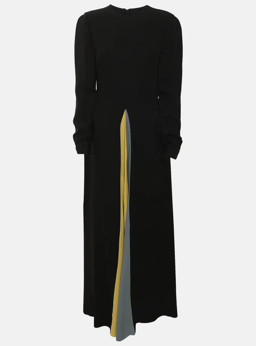 Valentino Black Silk Long Sleeve Dress S