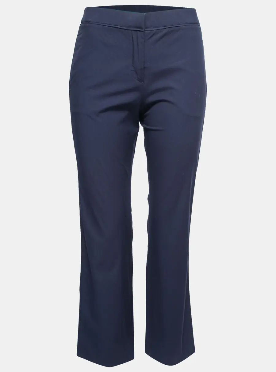 Valentino Navy Blue Cotton Straight Leg Ankle Length Pants S