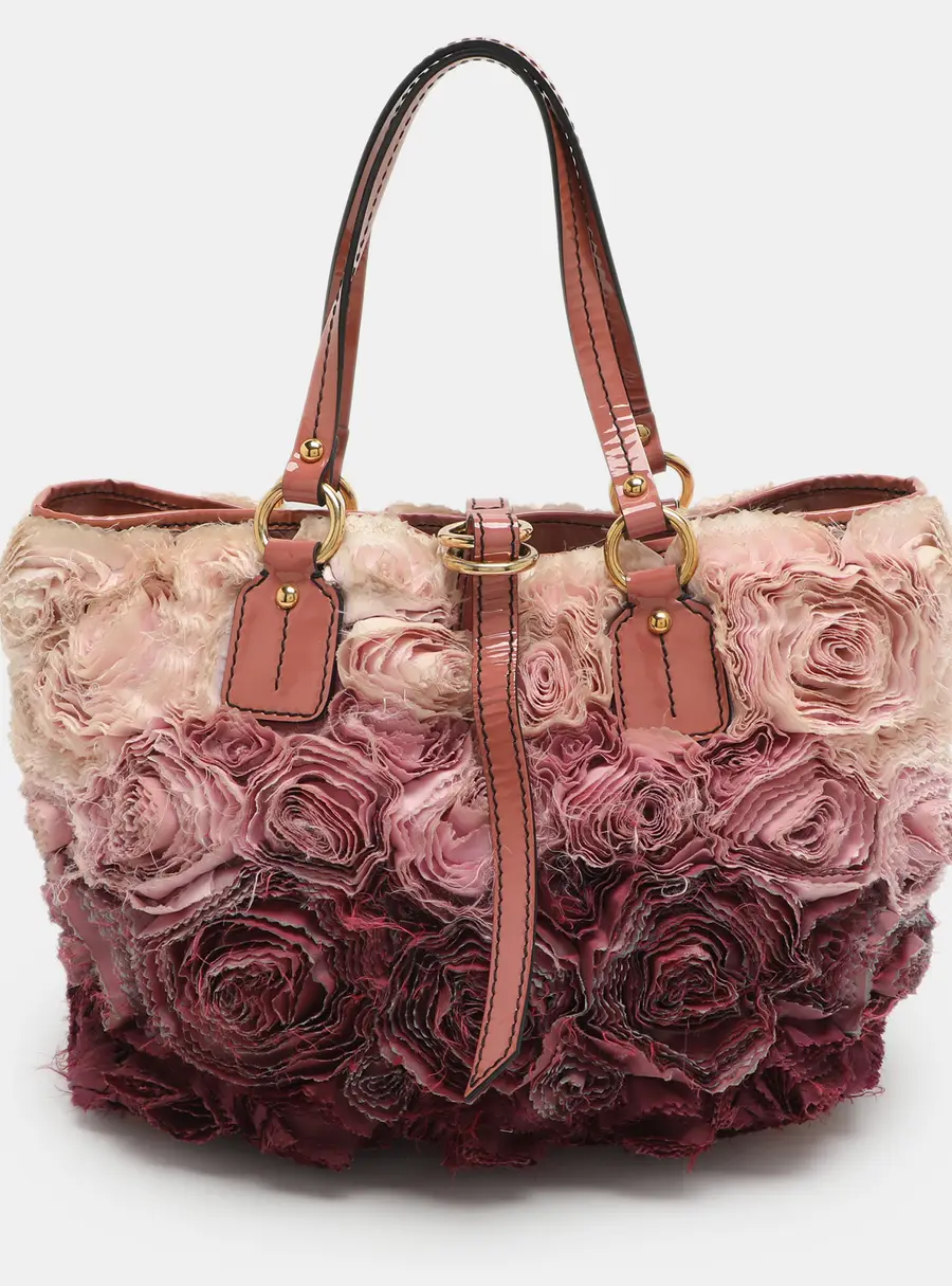 Valentino Rosier Multicolor Satin and Patent Leather Tote