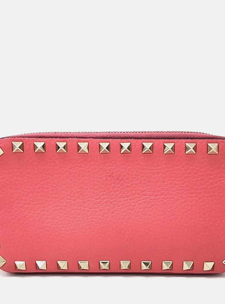 Valentino Pink Leather and Studs Valentino chain crossbody bag