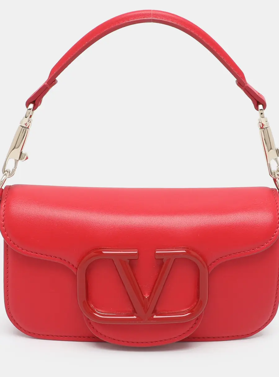 Valentino Loco Small Red Leather Shoulder Bag