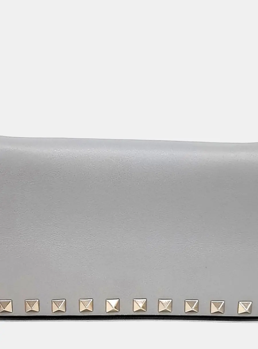 Valentino Grey Leather Rockstud Chain Crossbody Bag