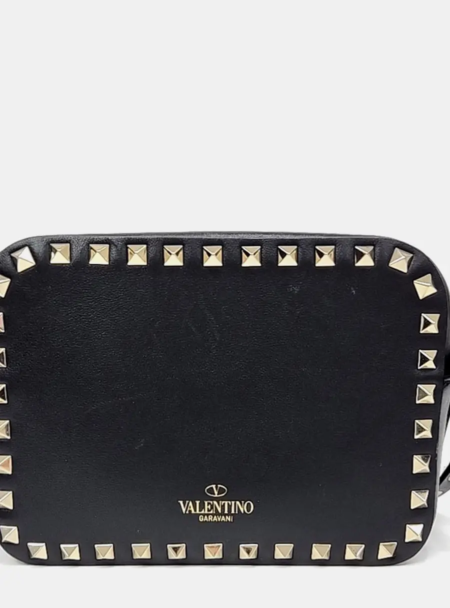 Valentino Black Leather Rockstud crossbody bag