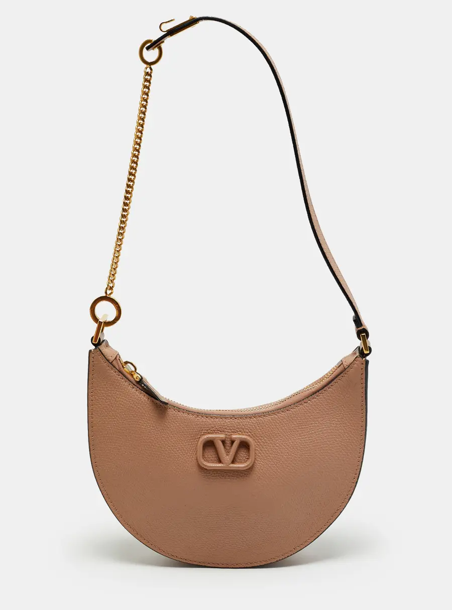 Valentino VLogo Dusty Pink Leather Hobo