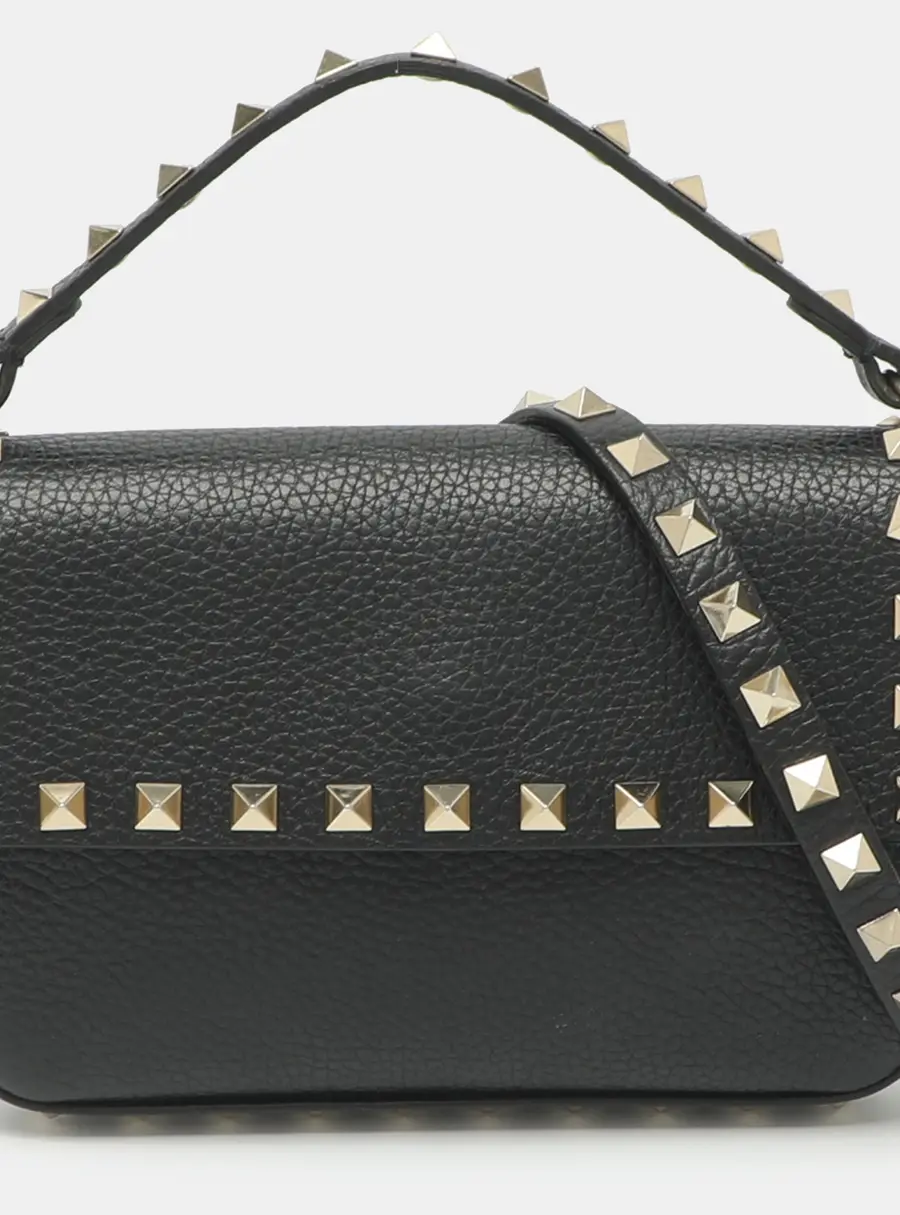 Valentino Rockstud Black Leather Crossbody Bag