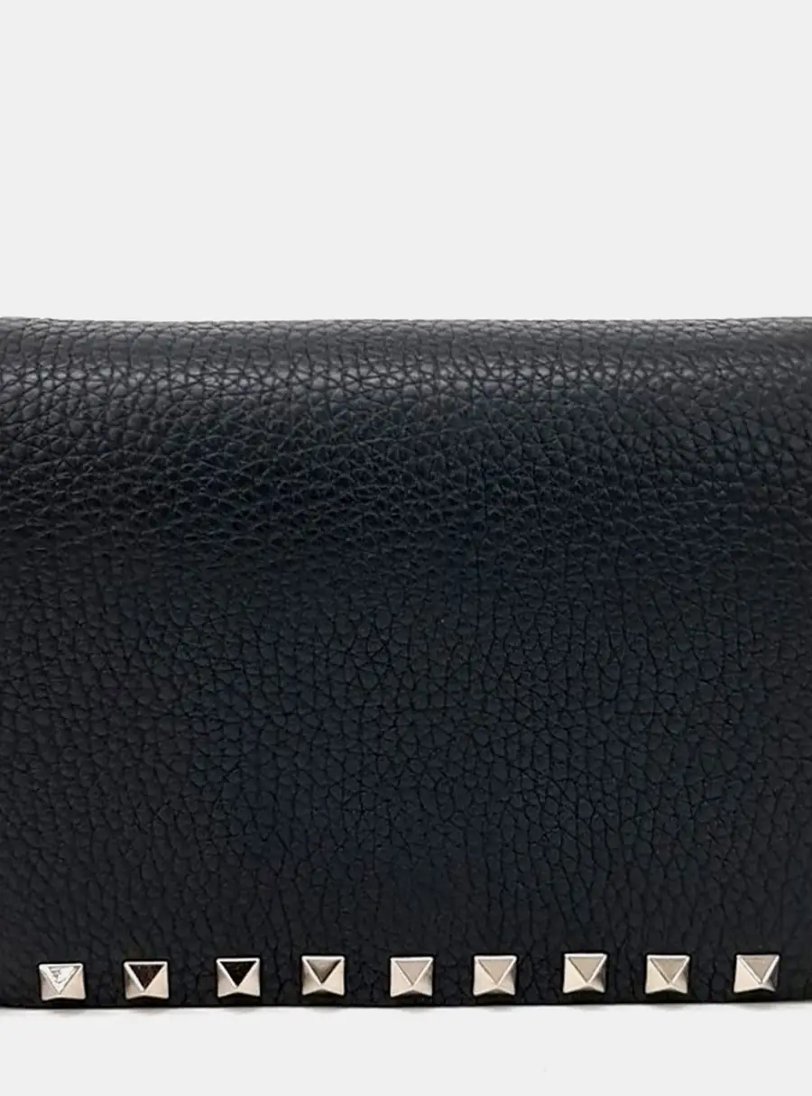 Valentino Black Leather Rockstud Mini Crossbody Bag