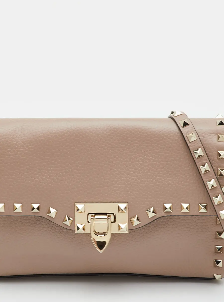 Valentino Rockstud Beige Leather Crossbody Bag