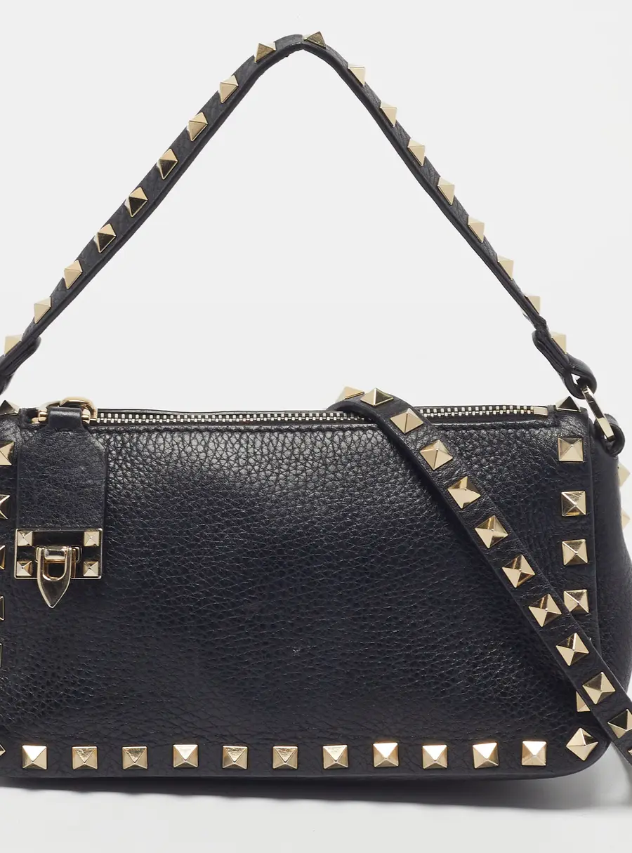 Valentino Rockstud Small Black Leather Crossbody Bag