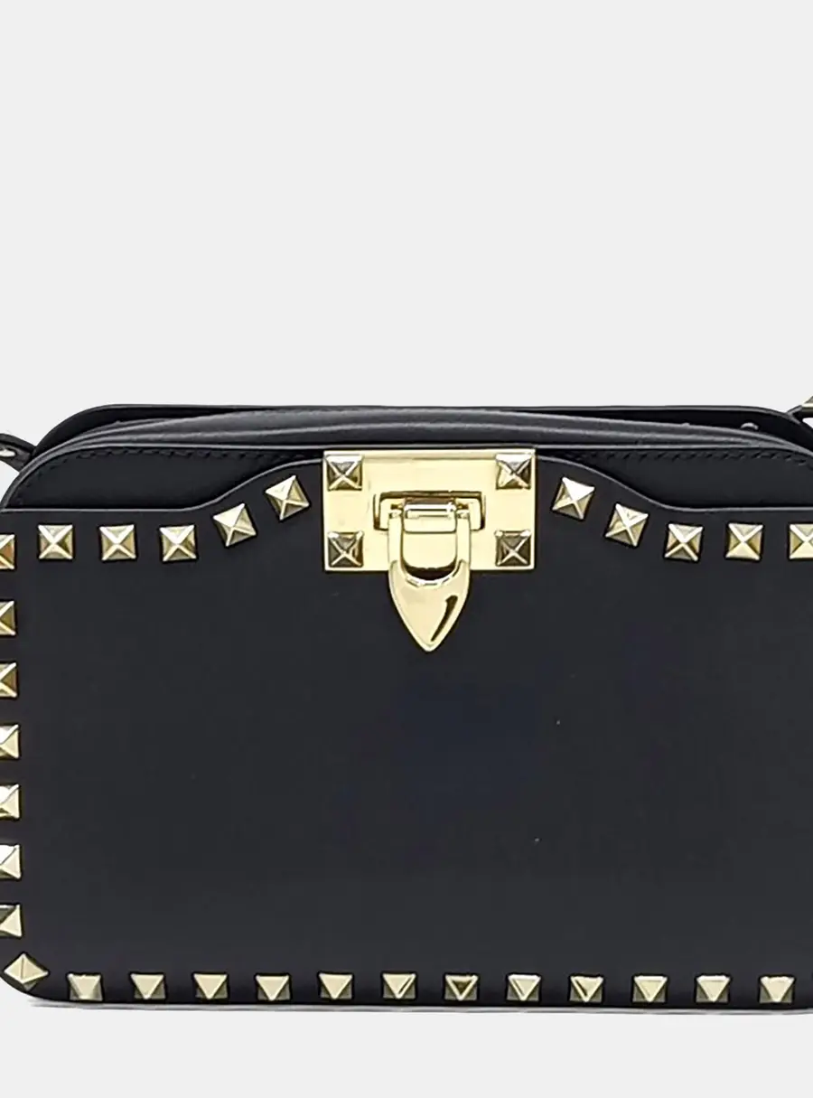 Valentino Black Leather Rockstud crossbody bag