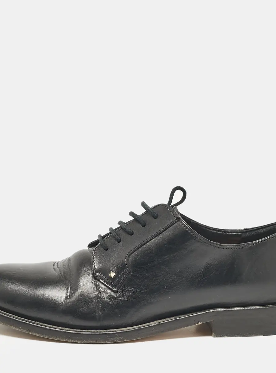 Valentino Black Leather Lace Up Oxfords Size 36