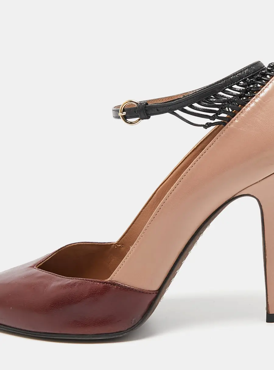Valentino Tricolor Leather Ankle Strap Pumps Size 38