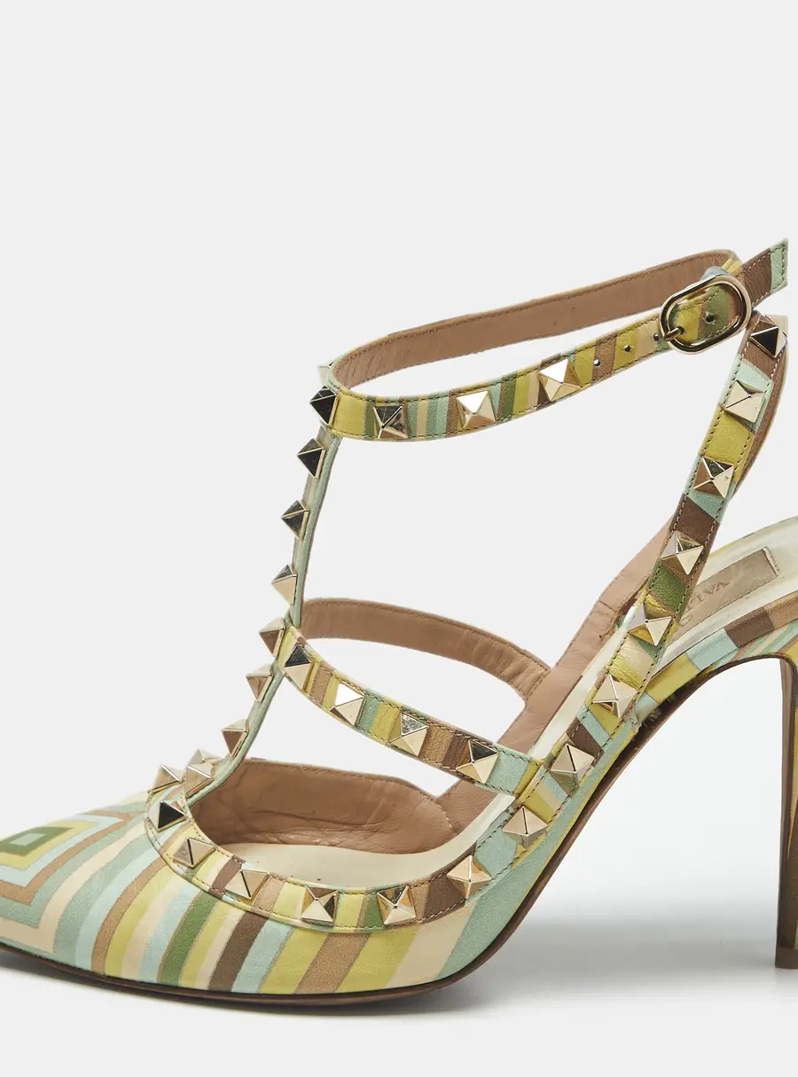 Valentino Rockstud Size 39 Multicolor Leather Pumps