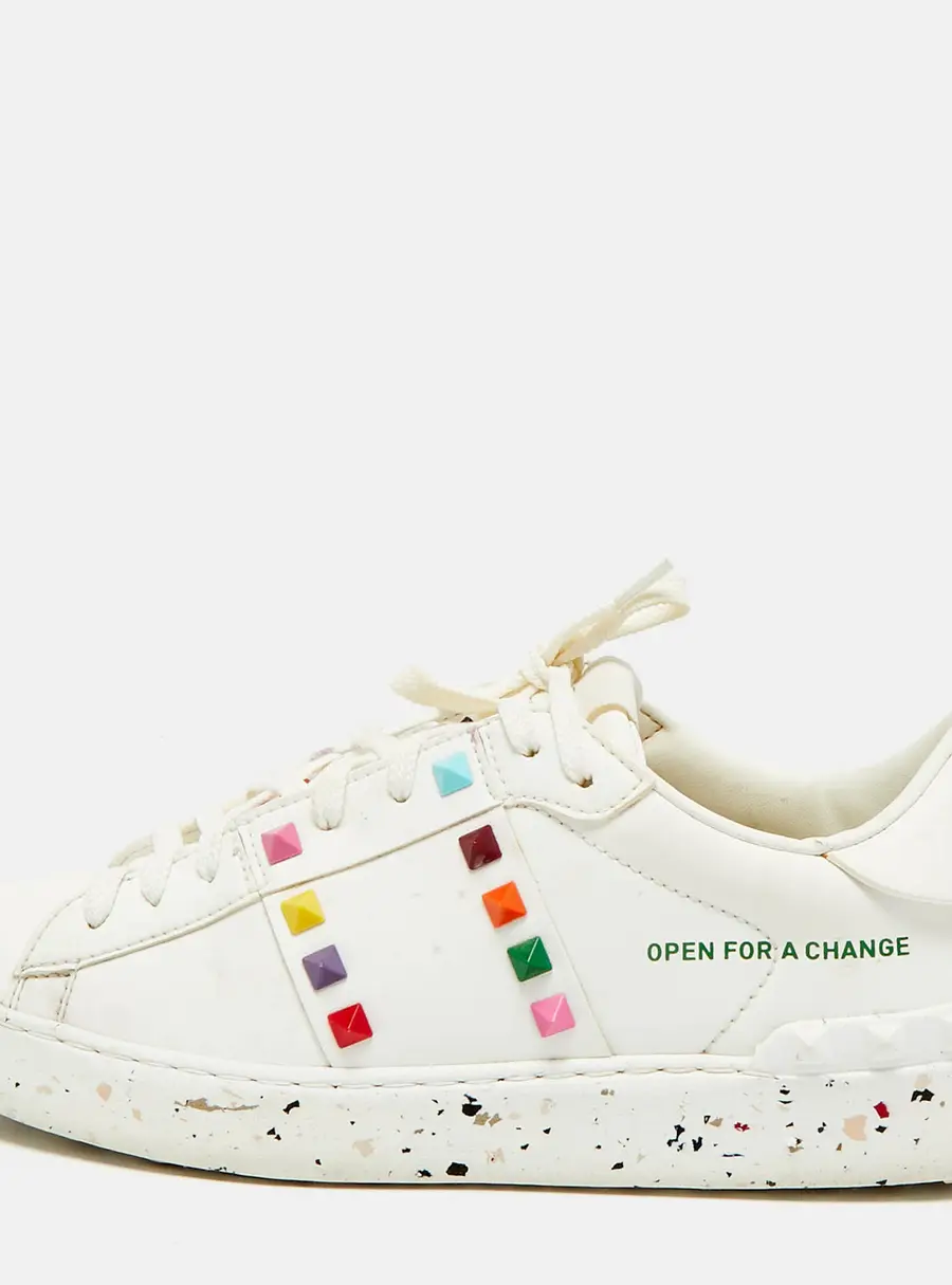Valentino Rockstud Size 39 Multicolor Leather Low Top Sneakers