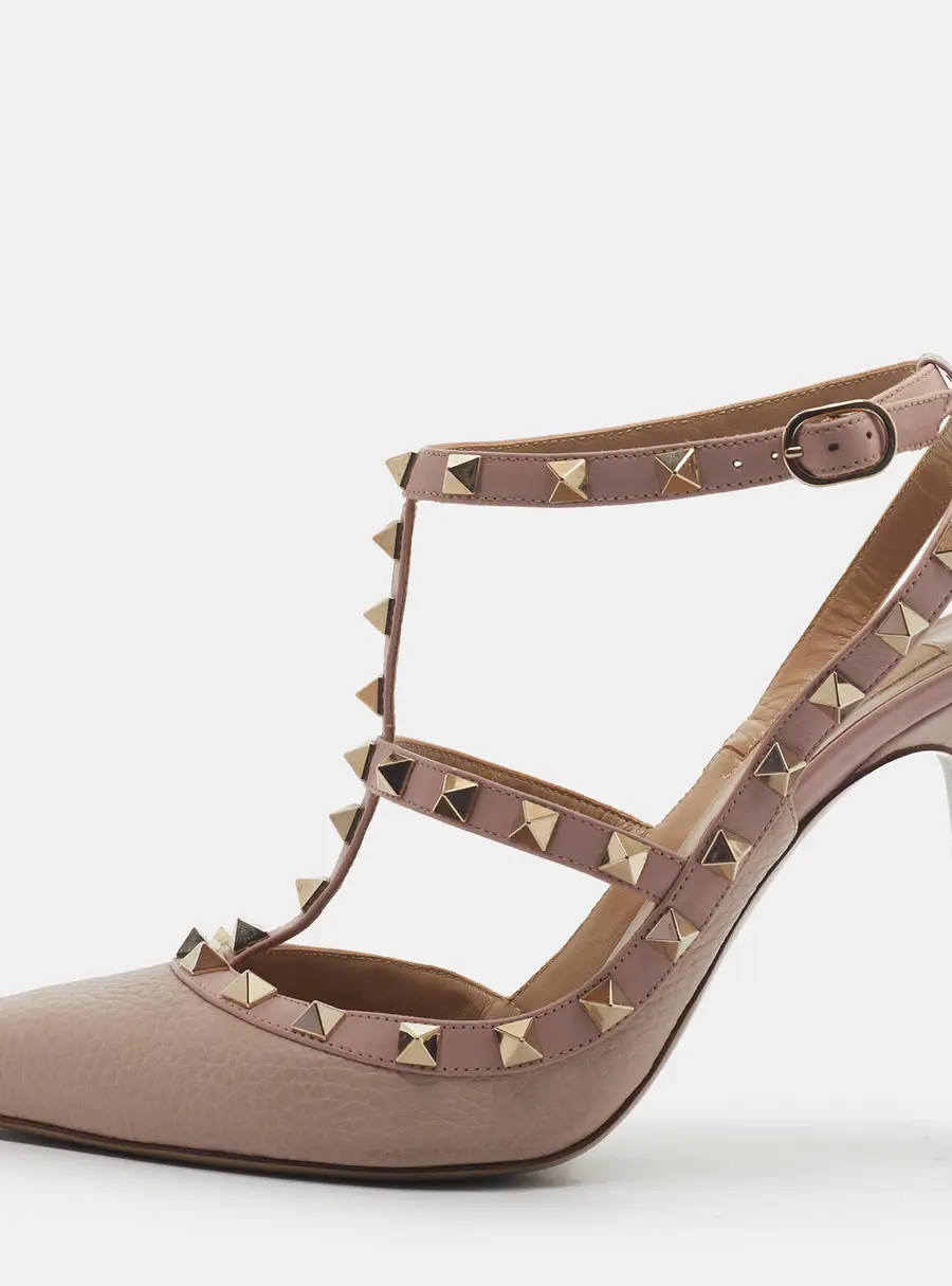 Valentino Rockstud Size 39 Pink Leather Pumps