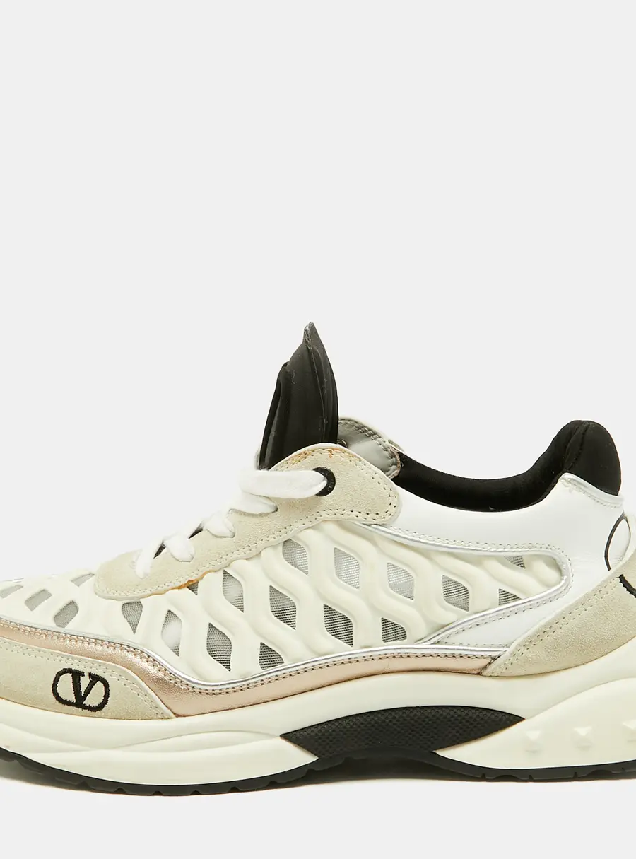 Valentino Ready Go Runner Size 39 Multicolor Leather and Suede Low Top Sneakers