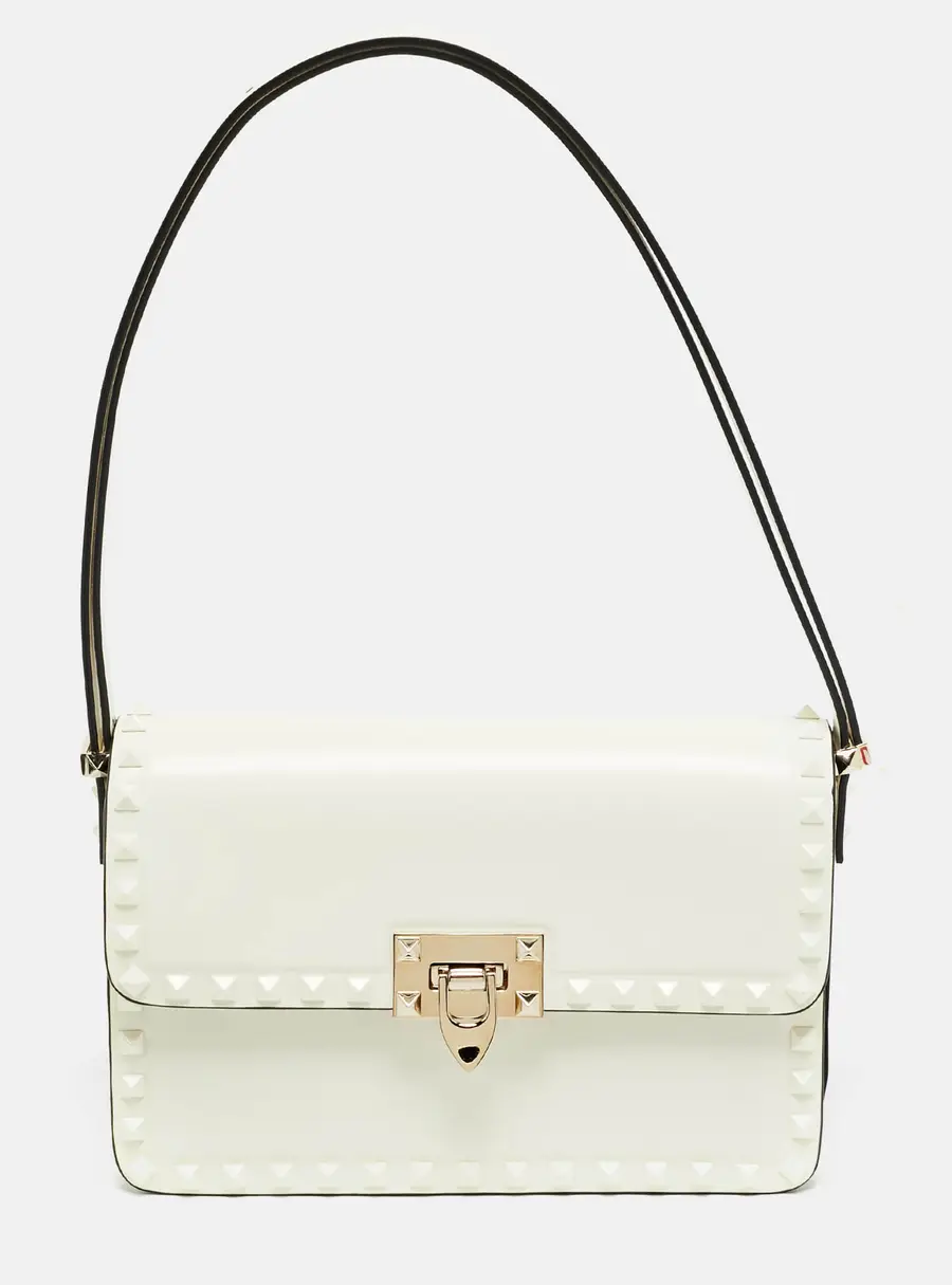 Valentino Rockstud White Leather Shoulder Bags