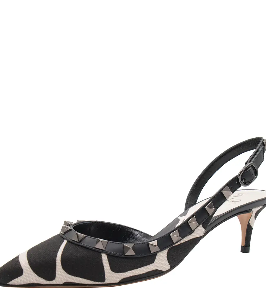 Valentino As Sample/Nero ROCKSTUD Slingback Pumps Size EU 40