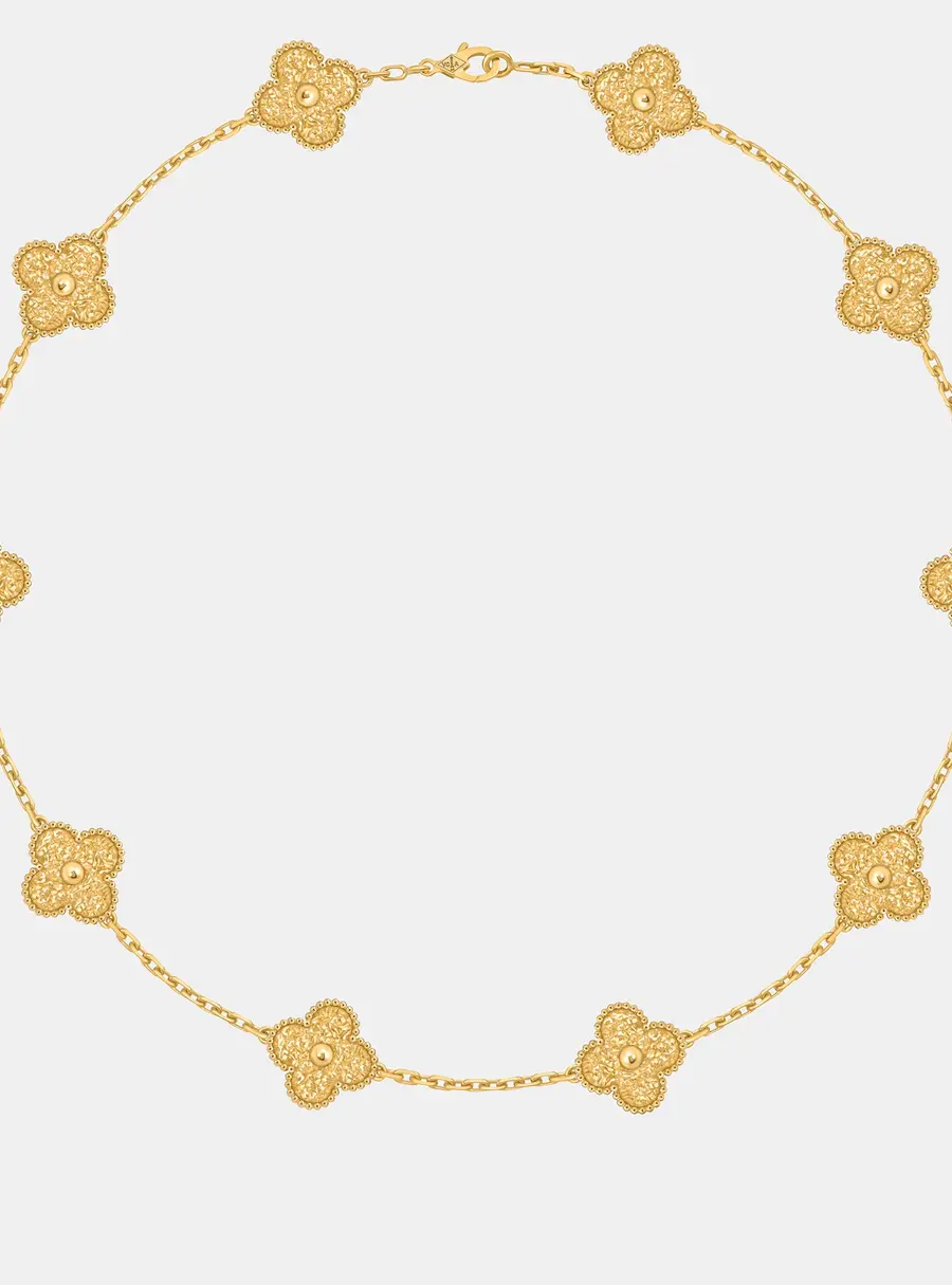 Van Cleef & Arpels Vintage Alhambra 10 motifs 18k Yellow Gold Necklace
