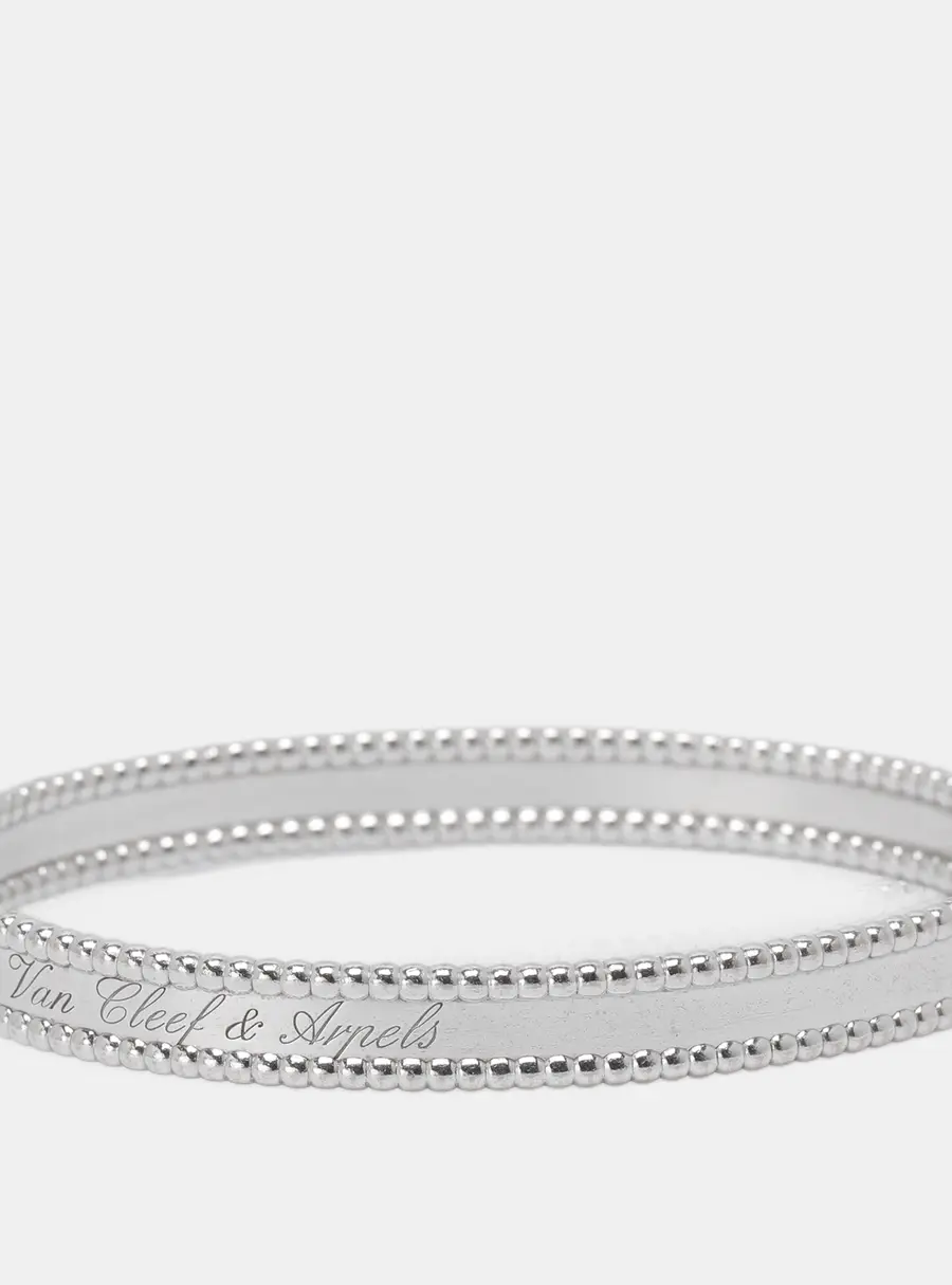 Van Cleef & Arpels Perl&eacute;e Signature 18k White Gold Rhodium Plated Large Model Bracelet