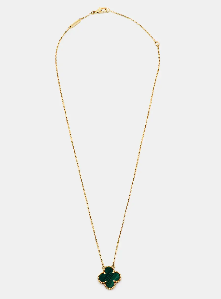 Van Cleef & Arpels Vintage Malachite 18k Yellow Gold Necklaces
