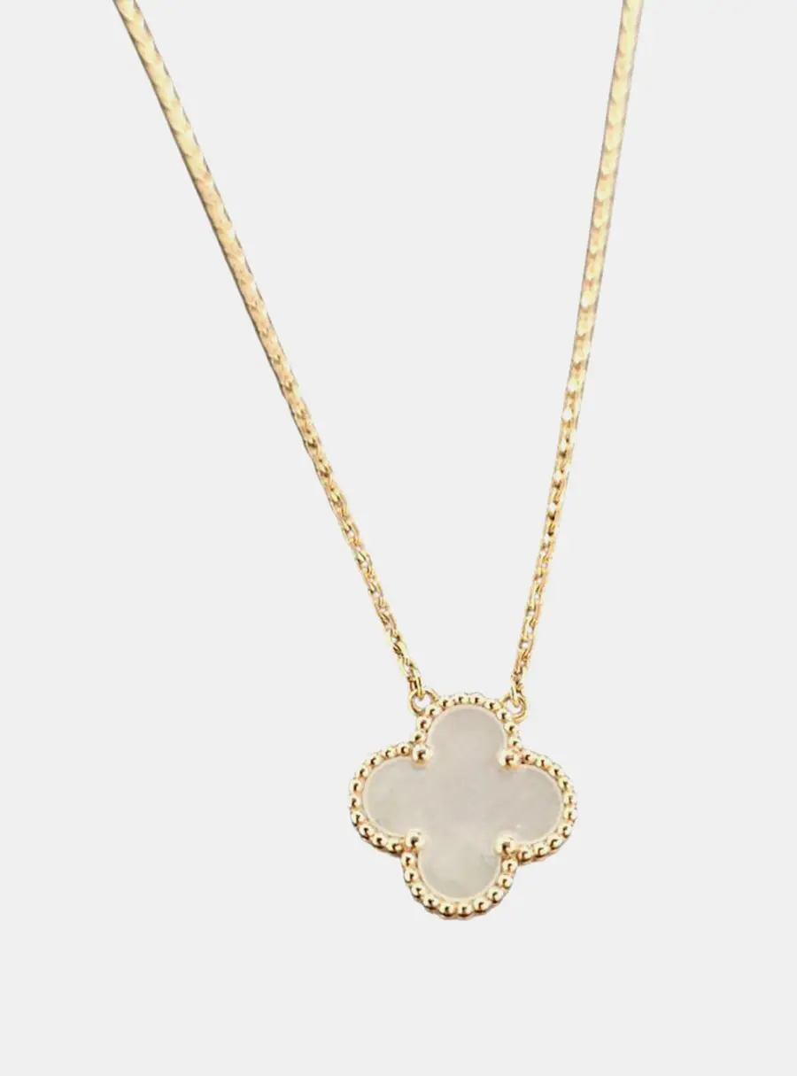 Van Cleef & Arpels Vintage Alhambra Pendant 18K Yellow Gold Mother of Pearl Necklace