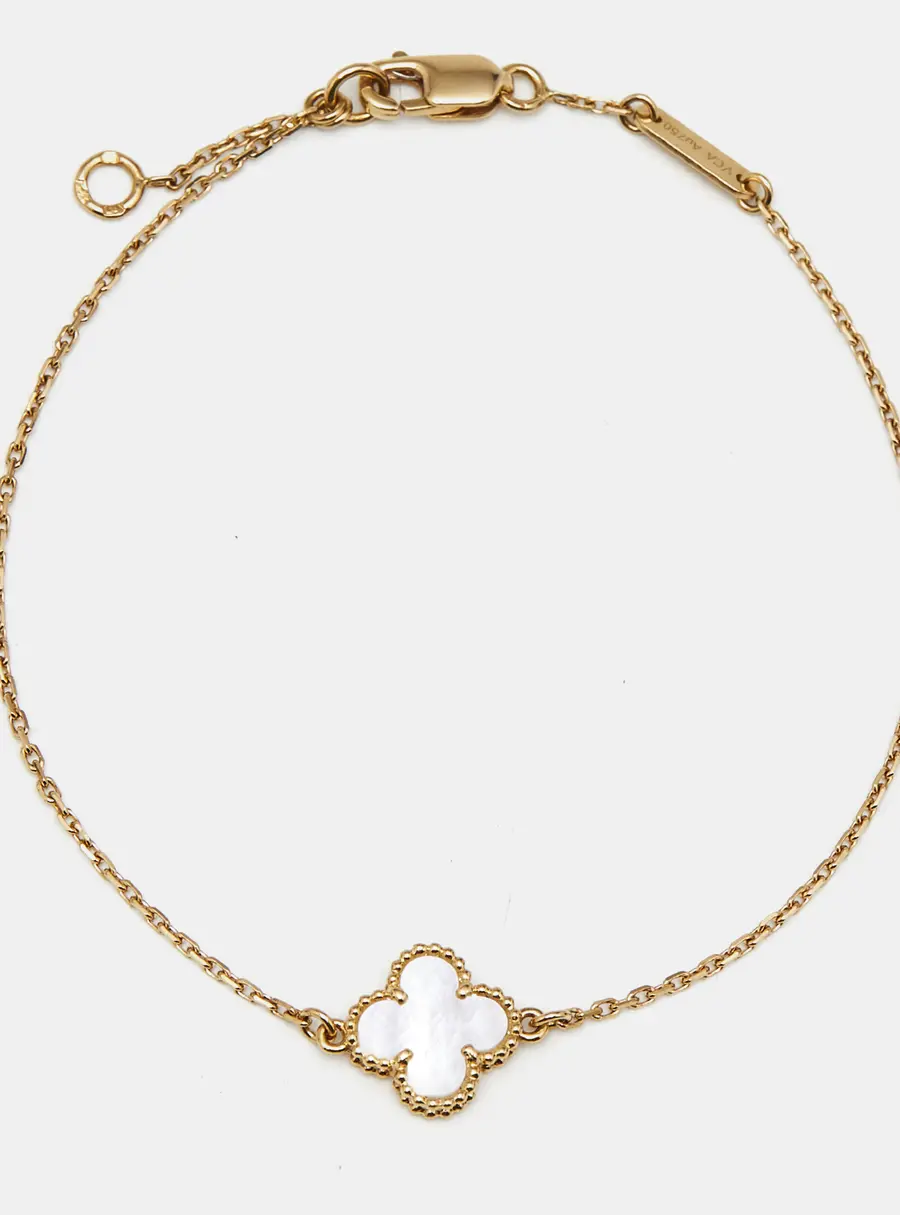 Van Cleef & Arples Sweet Alhambra Mother of Pearl 18K Yellow Gold Bracelet