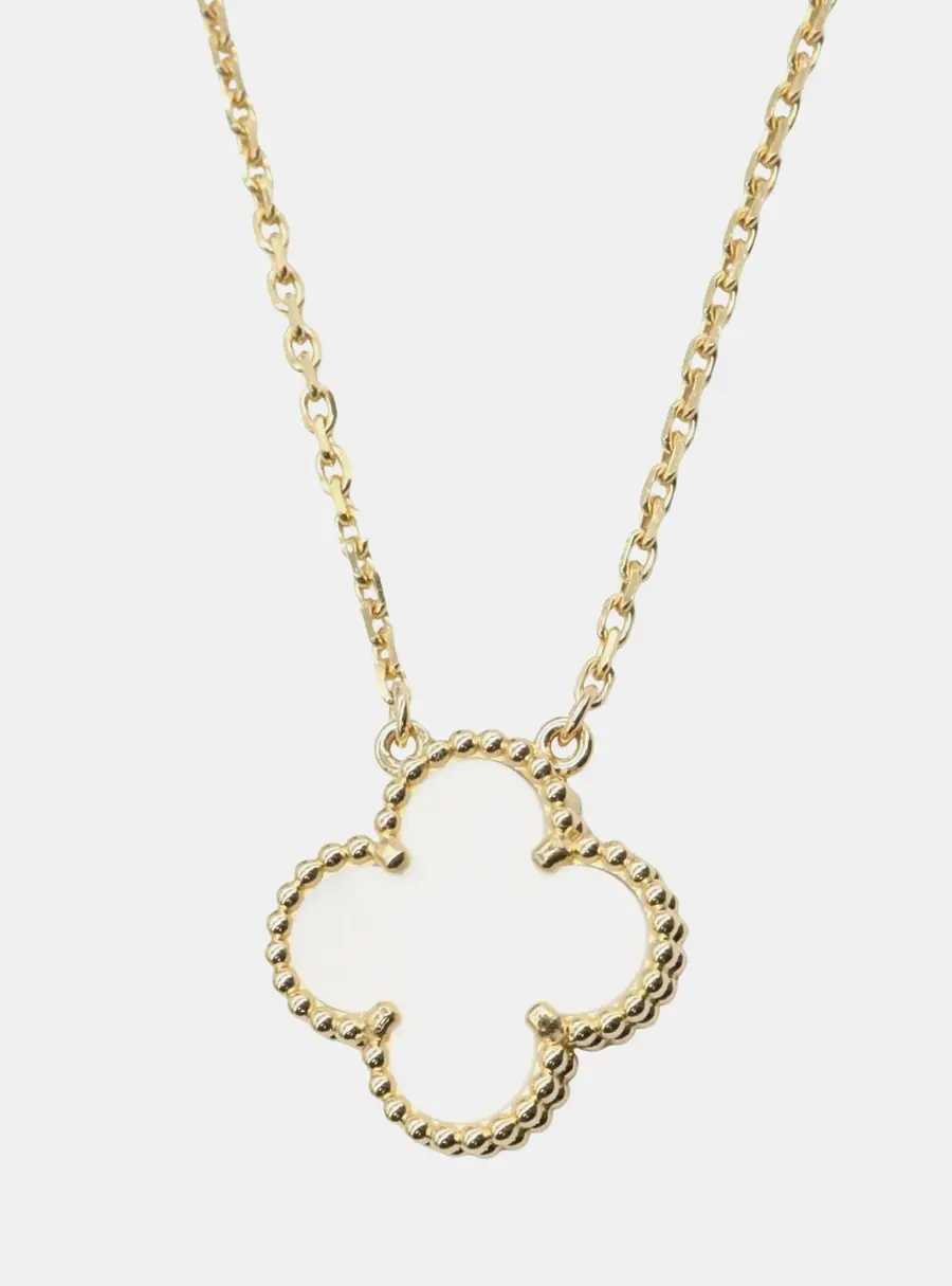 Van Cleef & Arpels Vintage Alhambra 18k Yellow Gold Mother Of Pearl Necklace